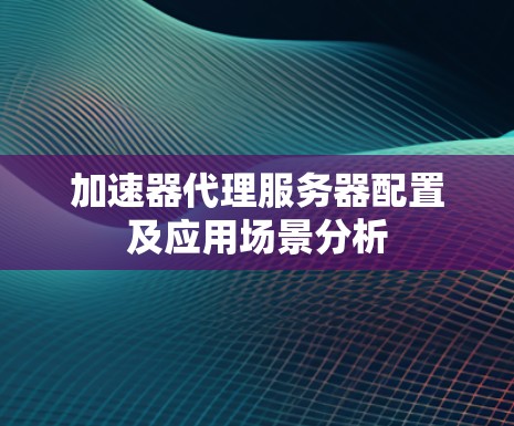 加速器代理服务器配置及应用场景分析 加速器代理服务器配置及应用场景分析