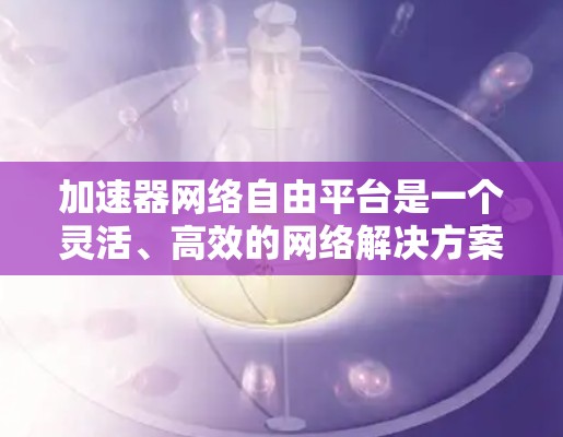 加速器网络自由平台是一个灵活、高效的网络解决方案，旨在满足多种应用场景的需求。以下是对该平台的详细分析和总结