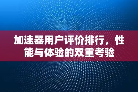 加速器用户评价排行,性能与体验的双重考验 加速器用户评价排行,性能与体验的双重考验