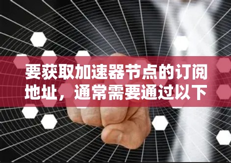 要获取加速器节点的订阅地址，通常需要通过以下步骤进行
