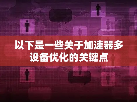 以下是一些关于加速器多设备优化的关键点