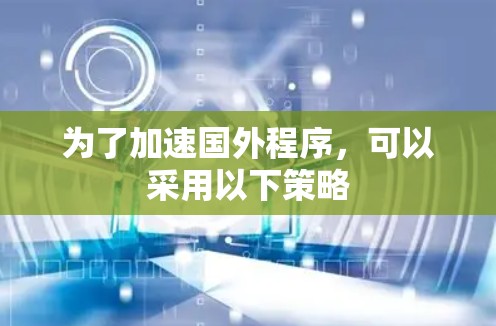 为了加速国外程序，可以采用以下策略