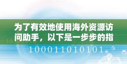 为了有效地使用海外资源访问助手，以下是一步步的指南